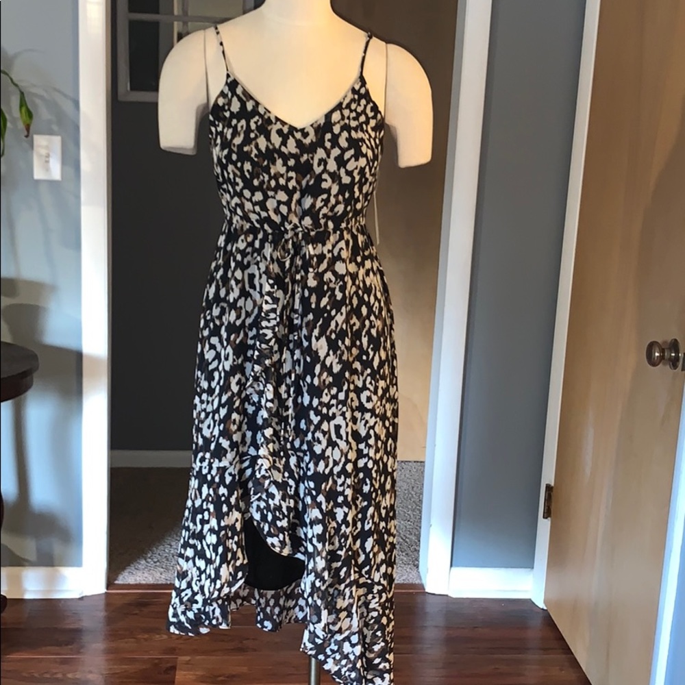 Animal print spring asymmetrical dress new